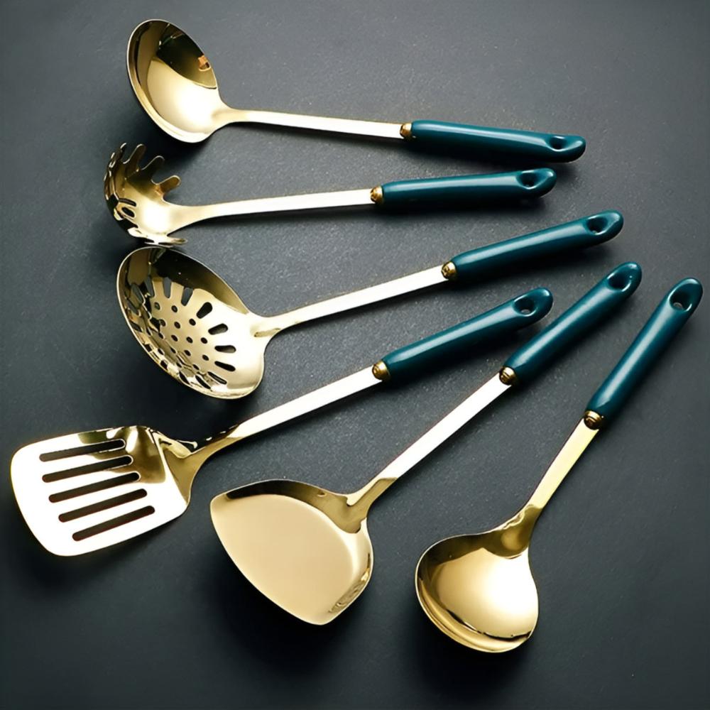 Cooking Utensil set | Gold | 6 pieces