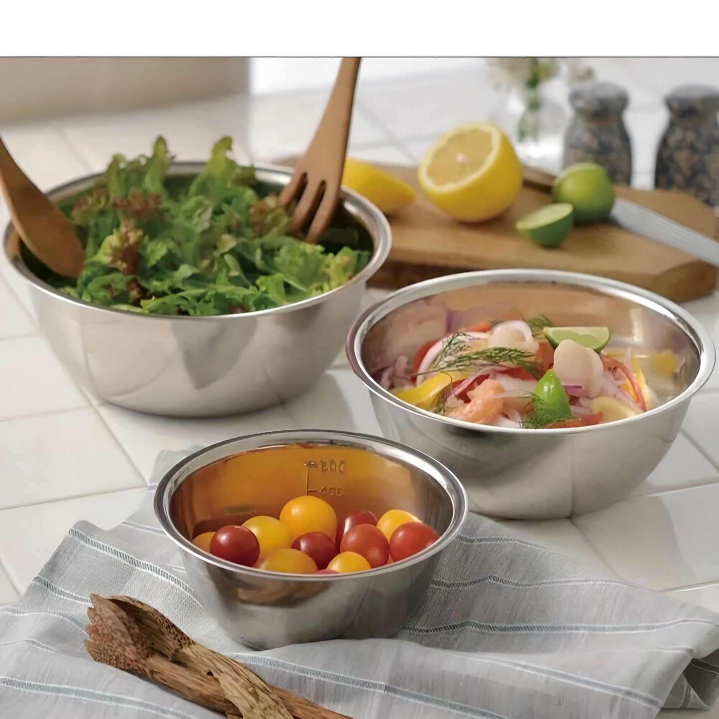 Mixing bowl set |  Stainless Steel | 3 pieces