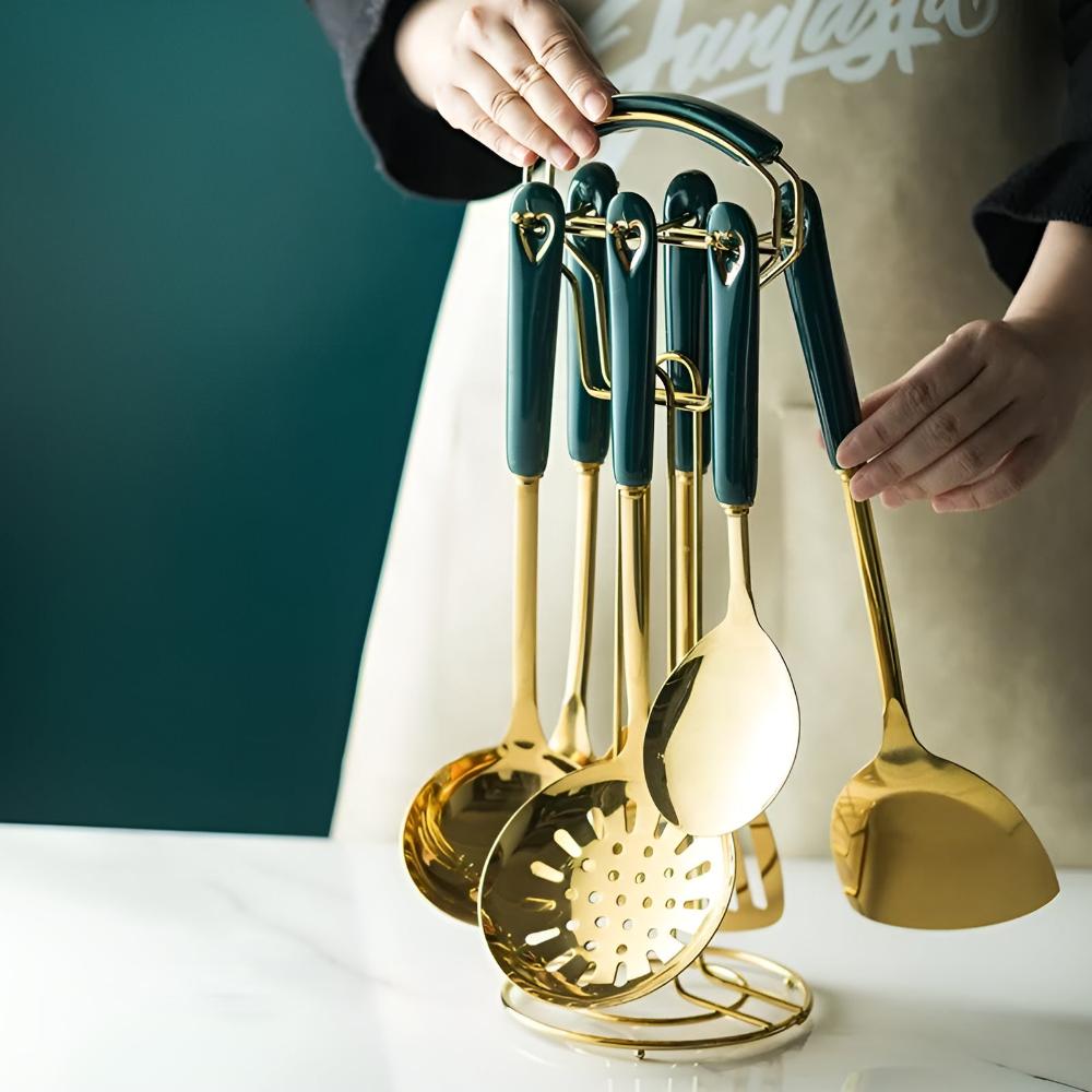 Cooking Utensil set | Gold | 6 pieces