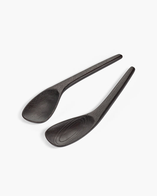 Salad servers | set of 2 black wood Out of lines