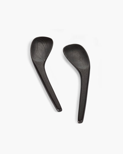 Salad servers | set of 2 black wood Out of lines