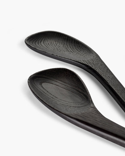 Salad servers | set of 2 black wood Out of lines