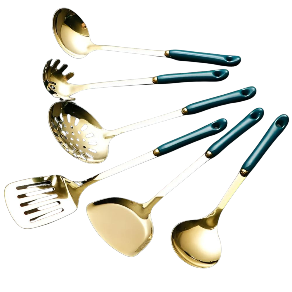 Cooking Utensil set | Gold | 6 pieces