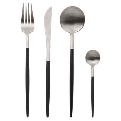 Cutlery set | Black | 24 pieces | 6 persons